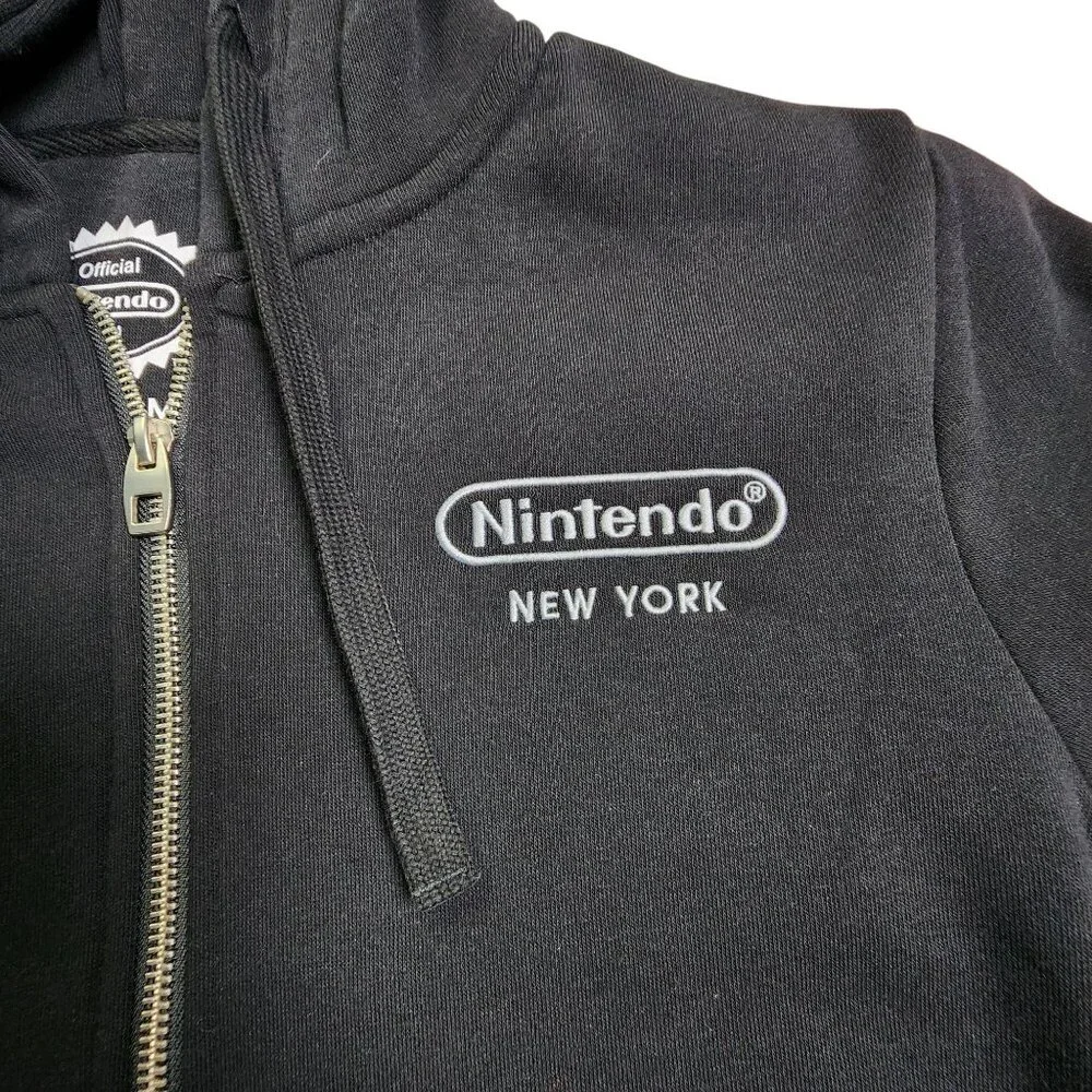 Nintendo New York 1889 Mario Coin OFFICIAL Hooded Sweatshirt Black, Medium - Picture 4 of 10